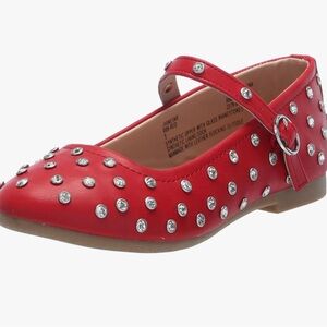 Steve Madden kids Red Rhinestone Toddler girls sz10Mary Jane Shoes mrsp $55.00